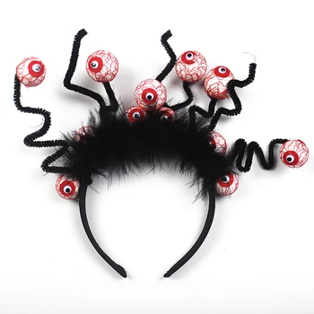 Повязка на голову с кровавым глазным яблоком на Хэллоуин, забавное платье для детей, маскарадные украшения на голову на Хэллоуин 10