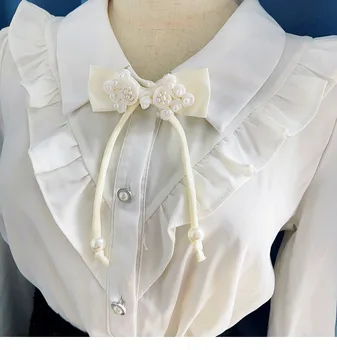 Женская брошь в виде галстука-бабочки, аксессуары для рубашки в стиле колледжа, Цветы на воротнике, подарок для женщины, Корейская мода, булавки для галстука-бабочки ручной работы. 9