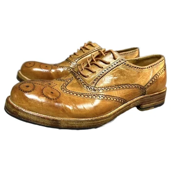 Goodyear-мужская обувь boots из искусственной кожи на толстой подошве из натуральной кожи, мужские повседневные рабочие туфли в стиле ретро, мужские модельные туфли 16