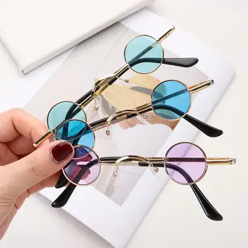 Маленькие круглые солнцезащитные очки для женщин, мужчин, Ультраметаллическая оправа, хип-хоп панк, солнцезащитные очки ярких цветов, солнцезащитные очки модных оттенков 6