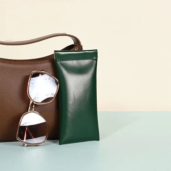 Мягкая кожаная сумка для очков для чтения, водонепроницаемая прочная сумка для солнцезащитных очков, простые сумки для хранения очков, аксессуары для очков 25