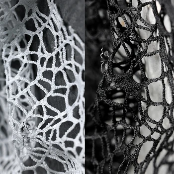 Черно-белая рыболовная сеть неправильной формы, Кружевная ткань, сетчатая юбка, одежда, Дизайнерские ткани для штор ручной работы, материалы для шитья 4