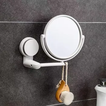 Настенное зеркало для ванной комнаты Портативное и регулируемое, без перфорации и следов пасты, Вращающееся на 360 ° Зеркало для макияжа в полный рост для бритья 15