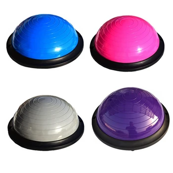 Полукруглый Балансировочный мяч, Утолщенный мяч для йоги, Балка для фитнеса, Тренировочная полусфера (розовый) 10