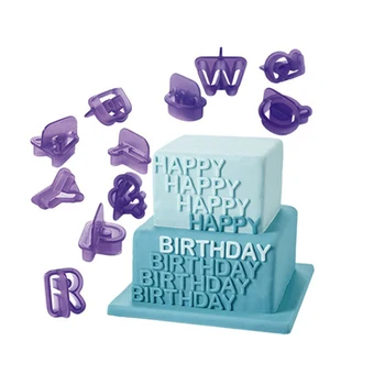 40 шт. / компл. Фиолетовые буквы алфавита, набор формочек для печенья, формы для букв для торта, инструменты для украшения торта из помадки