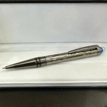 2024 Новая Ограниченная серия MB Star-Walk Blue Crystal Roller Шариковая ручка с рельефным корпусом, офисная авторучка для письма с серийным номером