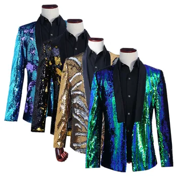 Высококачественные трендовые мужские роскошные блейзеры с блестками 2023, новая куртка для выступлений певца на сцене, модное повседневное пальто для мужского бара и ночного клуба 7