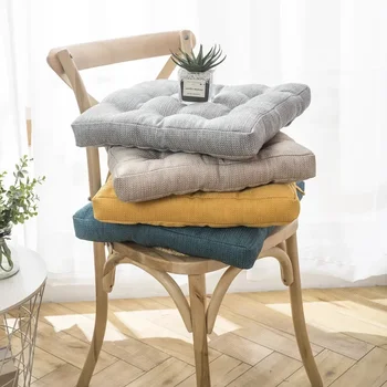 Модная противоскользящая льняная подушка для стула, бытовая губка, многоцветные подушки для стульев в столовой, поддоны, Садовые подушки на открытом воздухе.