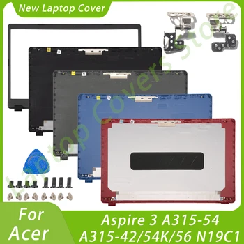 Верхний чехол для ноутбука Acer Aspire 3 A315-42 A315-54 42G/54K/56 N19C1 LCD Задняя крышка, передняя панель, петли заменены Черным/серым/синим/красным 16