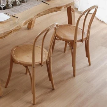 Официальный Новый Оптовый Стул HOOKI Soonette Bend Wood Chair Nordic Простой Легкий Роскошный Бытовой Обеденный Стол Из Массива Дерева 25
