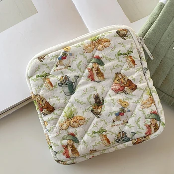 Корейский Милый Кролик, сумки для хранения гигиенических салфеток большой емкости, Мультяшная сумка-органайзер для тампонов с физиологическим периодом для девочек, мини-сумка 14