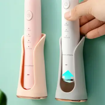 Стеллаж для хранения зубных щеток Компактный Настенный держатель электрической зубной щетки с дренажом Легкий доступ Силиконовый для ванной комнаты 5