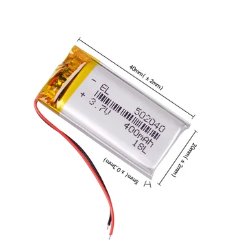 Перезаряжаемые литий-полимерные батареи 3,7 В 502040, MP3-плеер емкостью 400 мАч, электронная книга с GPS, электрическая игрушка, светодиодный тонометр, регистратор холостого хода. 16