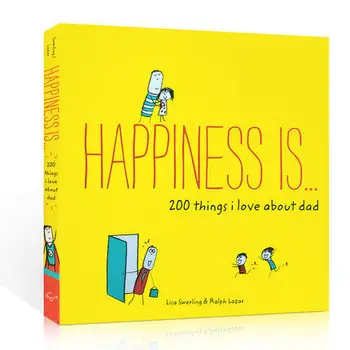 MiluMilu Оригинальные детские книги Счастье-это то, что я люблю в папе, английская история, книжка с картинками для детей 19