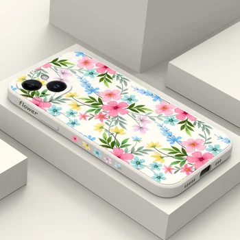 Чехол для телефона с плавающими цветами для iPhone 15 14 13 12 11 X XR XS SE2 SE2020 8 7 6 6S Plus Pro Max Mini Силиконовый чехол 17