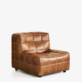 Кожаный диван, светлая роскошная гостиная, итальянский минималистичный кубинский модульный диван из воловьей кожи DAB 25