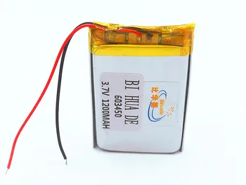 литий-полимерный перезаряжаемый 3,7 В 603450 литий-полимерный аккумулятор 1200 мАч для MP3 MP4 GPS DVD со светодиодной подсветкой PSP 23