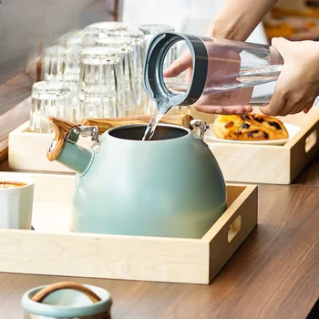 Чайник со свистом из нержавеющей стали Чайник для кипячения воды Светло-зеленая аэрозольная краска Sound 3L Походный чайник Teapots Boil Bar 3