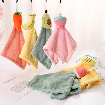Милые полотенца для рук из микрофибры Супер Толстые детские впитывающие полотенца с мультяшными Животными Носовой платок для купания 24