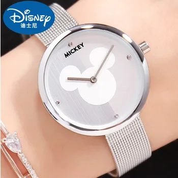 Женские часы с Микки Маусом Disney, кварцевые наручные часы, модные водонепроницаемые женские часы, женские часы Reloj Mujer, подарочные часы для студенток 17
