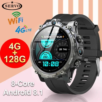 Оригинальные смарт-часы 4G + 128 ГБ для мужчин и женщин Приложение Android HD Камера LTE смарт-часы Google Play GPS Wi-Fi SIM Спортивные водонепроницаемые KOM1 10