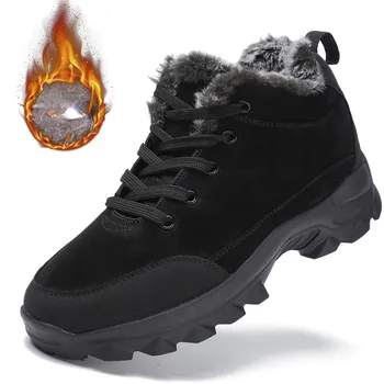 Теплая зимняя мужская обувь Уличные утолщенные водонепроницаемые модные мужские ботинки Спортивные на толстой подошве Износостойкие мужские ботинки Erkek Bot 19