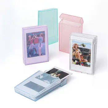 Giltter 3-дюймовый фотоальбом, держатель для фотокарточек, портативный мини-кейс для коллекции 19