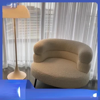 Скандинавский современный минималистичный диван из овечьей шерсти, кресло-кушетка для домашней гостиной 25