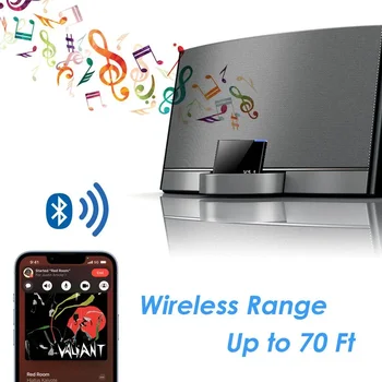 30-контактный Bluetooth-совместимый аудиоприемник 5.1 A2DP, музыкальный Мини-беспроводной адаптер для iPhone, аналоговый динамик для iPod 1