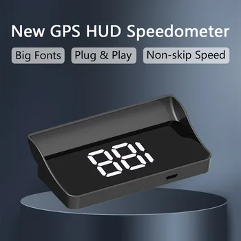 Автомобильный Головной Дисплей W1 HUD Проектор Лобового Стекла GPS + Beidou с Двумя Наборами Микросхем для Всех Автомобильных Спидометров KMH, Автоэлектронных Аксессуаров 7