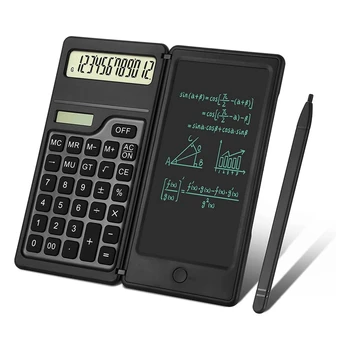 Калькуляторы, настольные калькуляторы со стандартной функцией 12 цифр с планшетом для письма, солнечной батареей и двойным питанием от аккумулятора 10