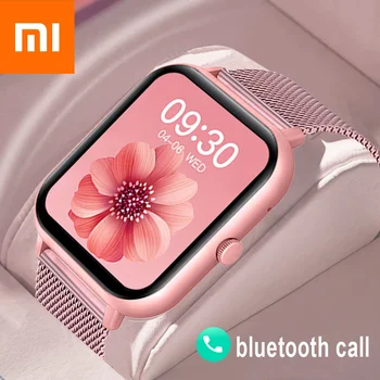 Xiaomi Call Smart Watch Женские умные часы с пользовательским циферблатом для Android IOS Водонепроницаемые Bluetooth Музыкальные часы Сенсорный браслет Часы