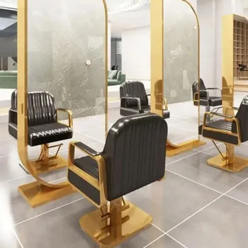 Парикмахерская Wanghong, Парикмахерское зеркало Jingtai, модный Двусторонний зеркальный шкаф, встроенная мебель для парикмахерской 7