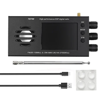 3,2-дюймовый ЖК-экран TEF6686 DSP Цифровой радиоприемник FM (65-108 МГц) и SW/MW/LW (144-27000 кГц) с батареей 4