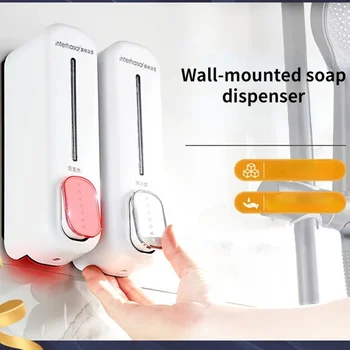 Настенные дозаторы жидкого мыла, кухонные принадлежности большой емкости, Многоразовый дозатор мыла и шампуня для ванной комнаты 24