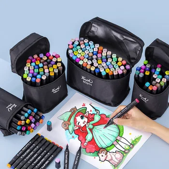 24-168 Цветных ручек, маркеров для манги, набор ручек для рисования, маркер для рисования, Школьные принадлежности для творчества, Корейские канцелярские принадлежности 9