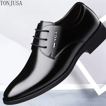 2022 Новые Классические Деловые Мужские модельные туфли, Модные Элегантные Официальные Свадебные туфли, Мужские Офисные Оксфорды без застежки, Мужские 16