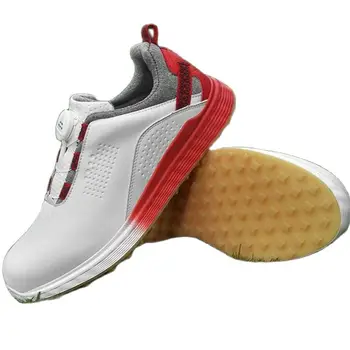 Мужские туфли для гольфа, Большие размеры 36-45, кожаные Профессиональные тренировочные кроссовки для гольфа, мужские БОА с пряжкой, Спортивная обувь для гольфа на открытом воздухе