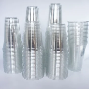 Индивидуальные пластиковые стаканчики прямой продажи от производителя с крышками для глотков, одноразовые стаканчики для чая и кофе