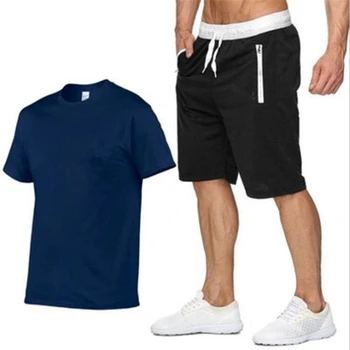 Лето 2022 из хлопка и конопли 2021, Комплект из двух предметов, мужская футболка с коротким рукавом, укороченный топ TT01 10