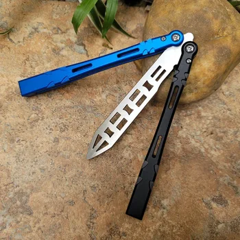 Нож для тренировки бабочек D2 Blade 6061, Система крепления рукоятки из авиационного алюминия, свободно вращающийся брошенный нож EDC В подарок 16
