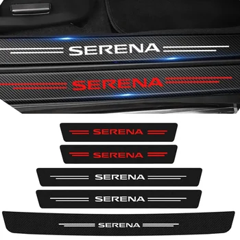 Наклейка на порог автомобиля с защитой от царапин, наклейка на порог с логотипом Nissan Serena, накладка на бампер багажника, защитные накладки на педали двери 3