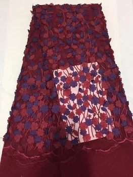 Африканская кружевная ткань 2018 Высококачественная кружевная ткань с вышивкой 5Y Power Blue Тюлевая кружевная ткань для кружевных вечерних платьев CD003 9