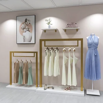Магазин одежды CustomGold Стеллаж для выставки товаров Стеллажи для полок Дизайн мебели для магазина 7