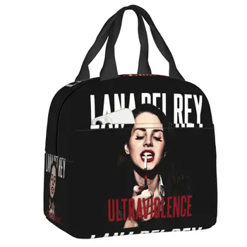 Изготовленная на заказ сумка для ланча Lana Del Rey для курящих женщин-охладитель, теплый Изолированный ланч-бокс для офиса для взрослых 13