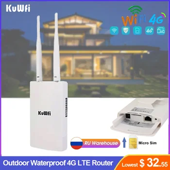 Kuwfi Открытый 4G LTE Маршрутизатор 150 Мбит/с Беспроводной Wifi Маршрутизатор Высокоскоростная Антенна со Слотом для SIM-Карты для IP-Камеры Поддержка 48V POE 15