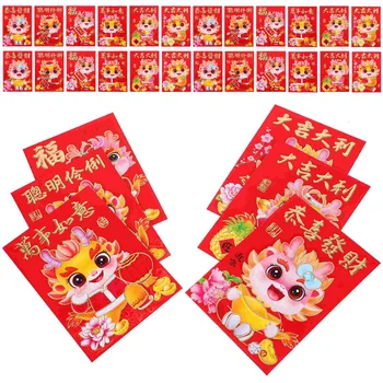 Китайские Красные Конверты Новый Год Денег Наличные Конверты Хунбао Детский Весенний Фестиваль Карманный подарок 25