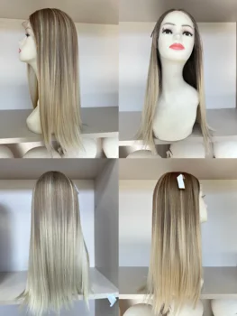 Кошерные парики из европейских волос светлого цвета и с глубокими корнями волос TsingTaowigs, человеческие волосы, еврейский парик, кружевной топ для женщин, Бесплатная Доставка 3