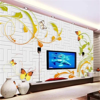 wellyu papel de parede 3d рельефная бабочка магнолия современный минималистичный ТВ фон обои для стен домашний декор behang 24