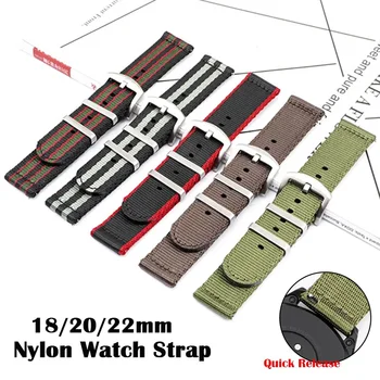Нейлоновые Браслеты для Часов Huawei Watch GT2/Gt3 Ремешок для Часов Quick Release 18 мм 20 мм 22 мм Ремешок для Seiko Men Sport Smartwatch Ремень 19